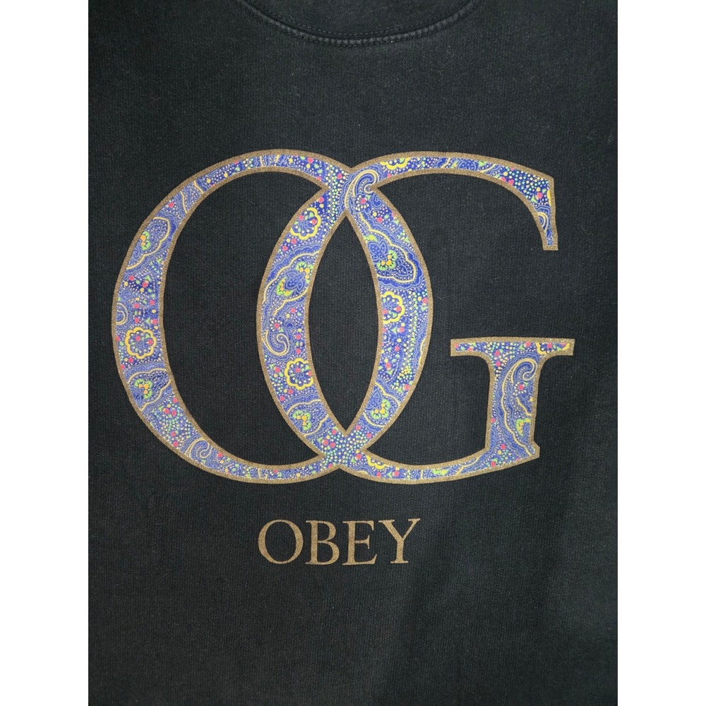 Y2K Black OG Obey Sweatshirt /vibrant graphic Size Medium